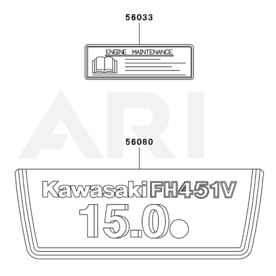 Label for Kawasaki FH451V Engine