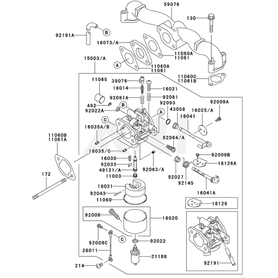 Carburettor for Kawasaki FH500V Engine