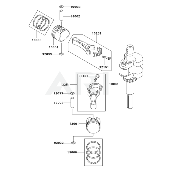 Piston / Crankshaft for Kawasaki FH541V Engine