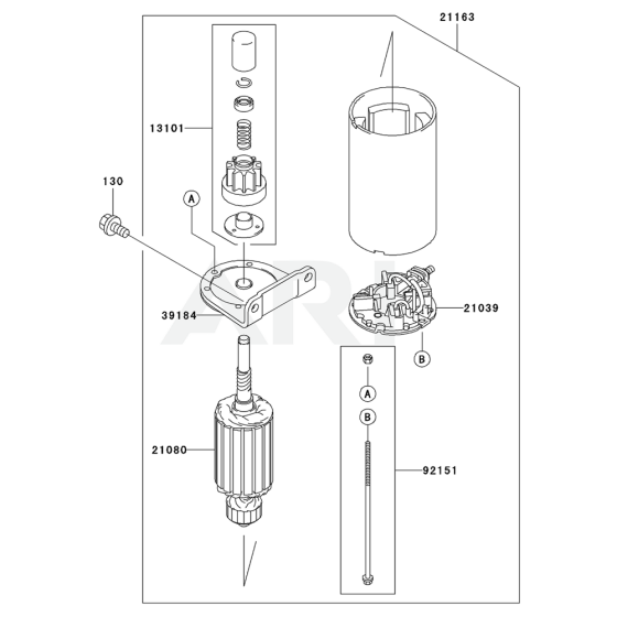 Starter for Kawasaki FH580V Engine