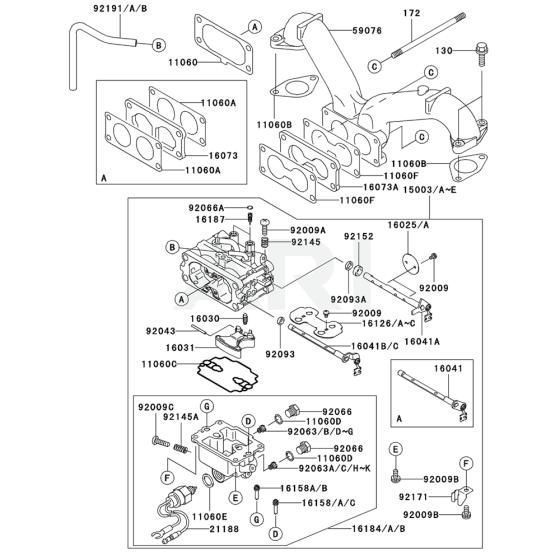 Carburettor for Kawasaki FH601V Engine