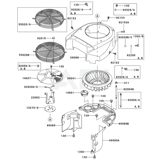 Cylinder / Crankcase for Kawasaki FH601V Engine