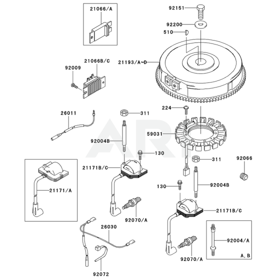 Fuel Tank / Fuel Valve for Kawasaki FH601V Engine