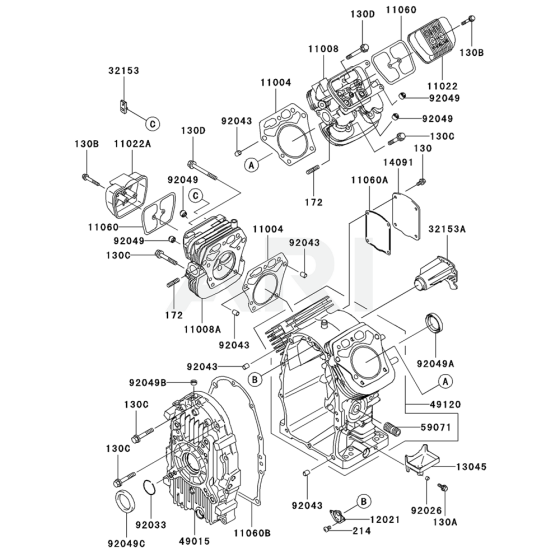 Cylinder / Crankcase for Kawasaki FH641D Engine