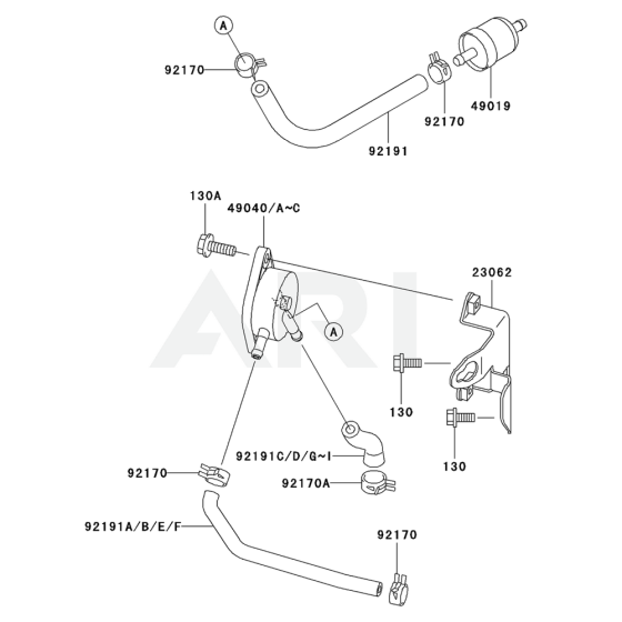 Fuel Tank / Fuel Valve for Kawasaki FH641V Engine