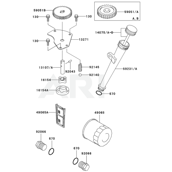 Lubrication Equipment for Kawasaki FH641V Engine