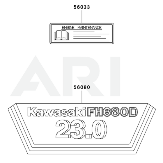 Label for Kawasaki FH680D Engine