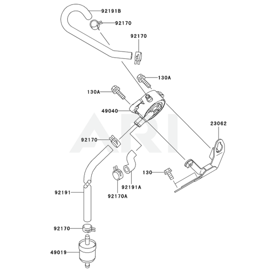 Fuel Tank / Fuel Valve for Kawasaki FH680D Engine