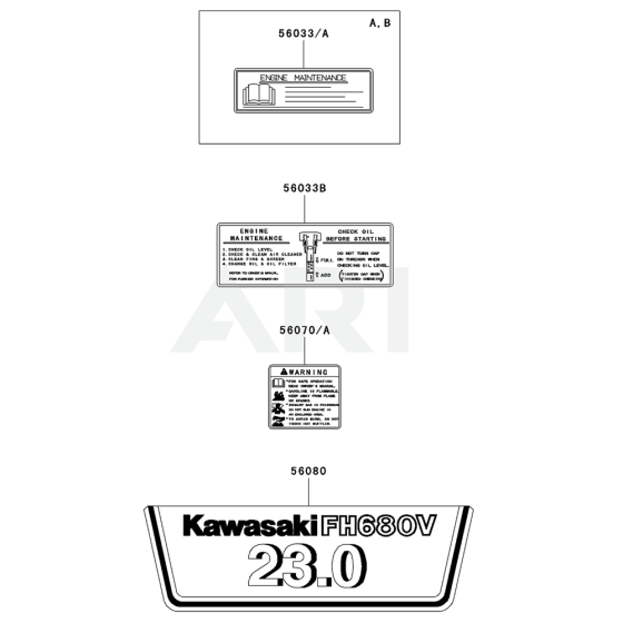 Label for Kawasaki FH680V Engine