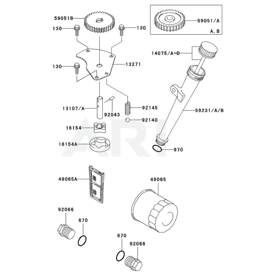 Lubrication Equipment for Kawasaki FH680V Engine