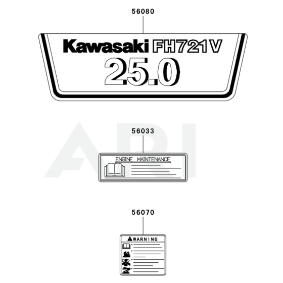 Label for Kawasaki FH721D Engine