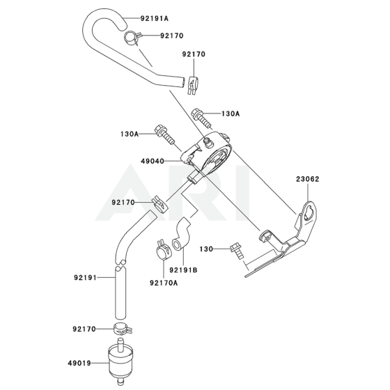 Fuel Tank / Fuel Valve for Kawasaki FH721D Engine