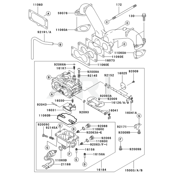 Carburettor for Kawasaki FH721V Engine