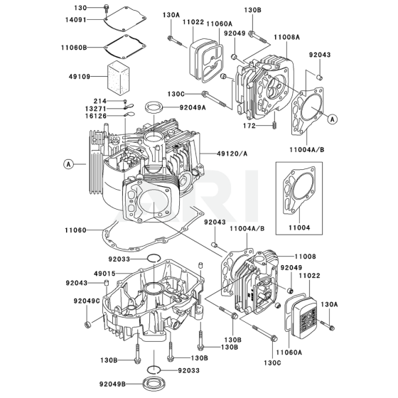 Cylinder / Crankcase for Kawasaki FH721V Engine