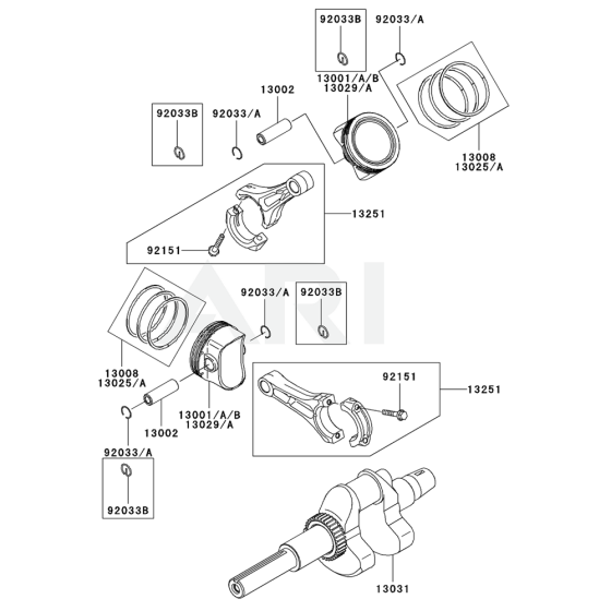 Piston / Crankshaft for Kawasaki FH770D Engine