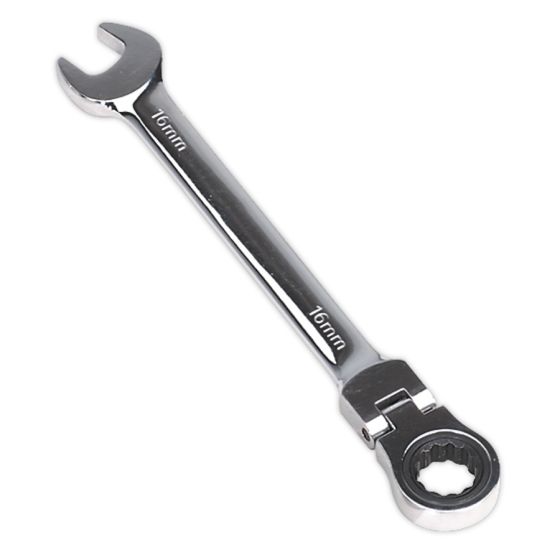 Flexi-Head Ratchet Combination Spanner 16mm Sealey Part No. FHRCW16