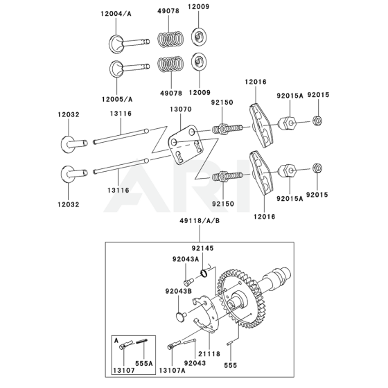 Valve / Camshaft for Kawasaki FJ100D Engine