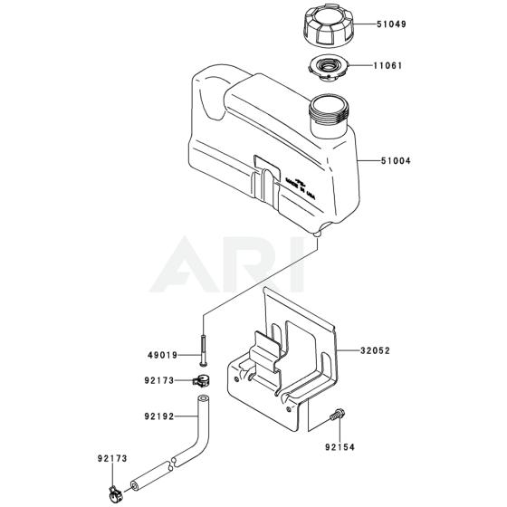 Fuel Tank / Fuel Valve for Kawasaki FJ180V Engine