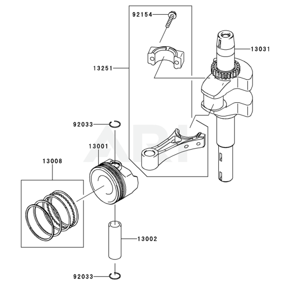 Piston / Crankshaft for Kawasaki FJ180V Engine