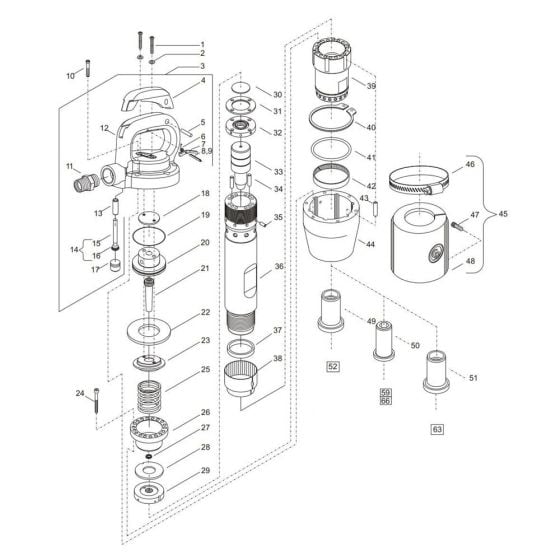 Complete Assembly for Chicago Pneumatic FL 0022 Breaker