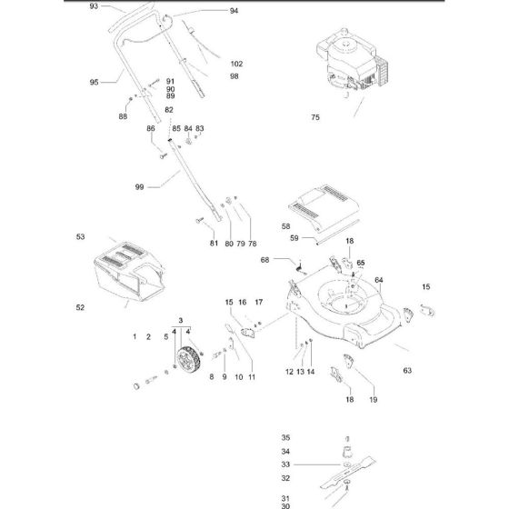 Complete Product Assembly for Flymo FL46C Mowers