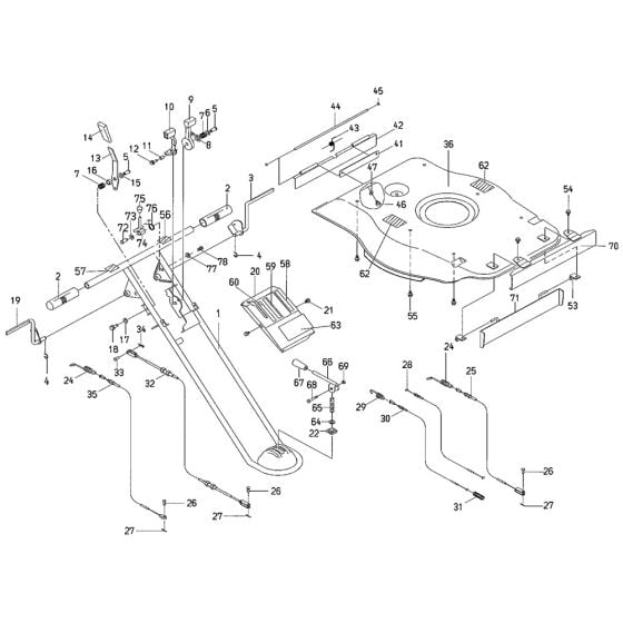 Handle, Rotary Cover Assembly for OREC FL500BC (Dec 2005) Mower