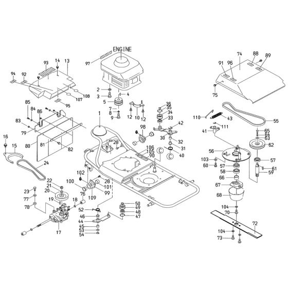 Frame Assembly for OREC FL500BC (Dec 2005) Mower