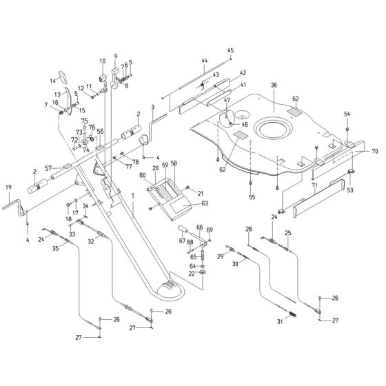 Handle, Rotary Cover Assembly for OREC FL500BC (May 2016) Mower