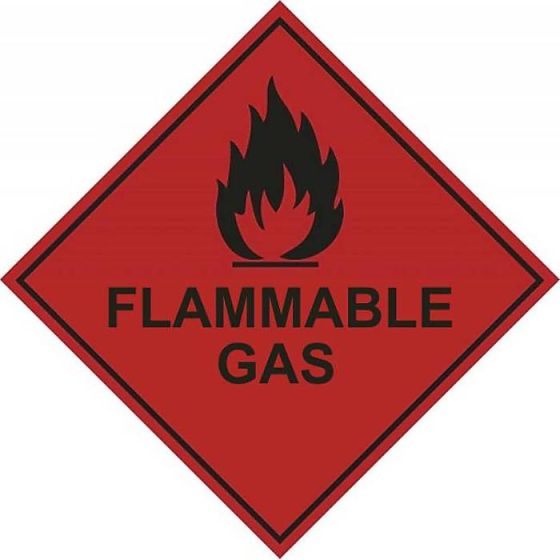 Flammable Gas Hazard Warning Diamond Label