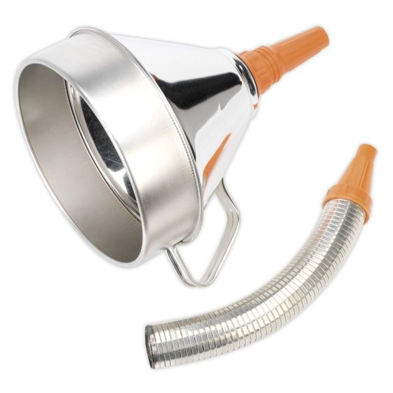 Funnel Metal with Flexible Spout & Filter Dia.200mm Sealey Part No. FM20F