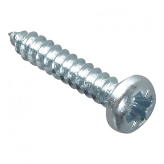 Self-Tapping Screw, Pozi Pan Head, Zinc Plated, Forge Pack