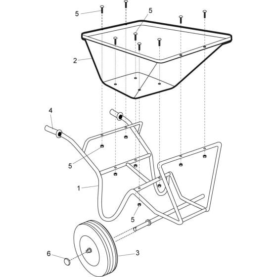 Main Assembly -1 for Altrad/Belle Fort PE-160 Wheelbarrow