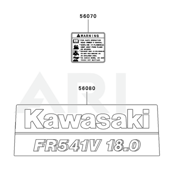 Label for Kawasaki FR541V Engine