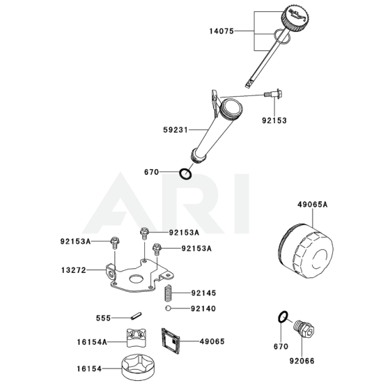 Lubrication Equipment for Kawasaki FR541V Engine