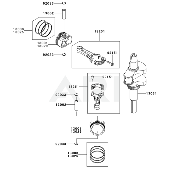 Piston / Crankshaft for Kawasaki FR541V Engine