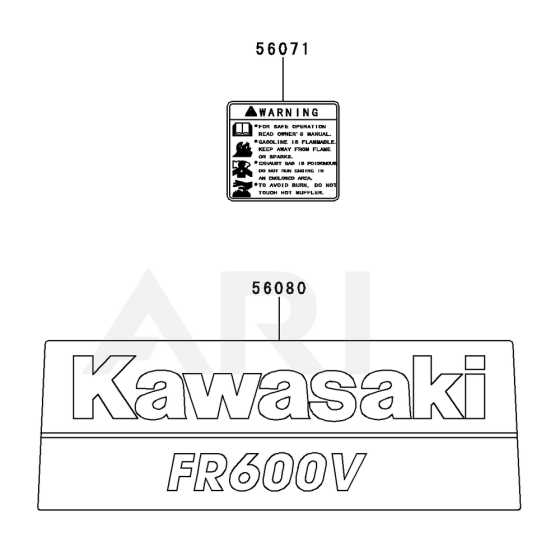 Label for Kawasaki FR600V Engine