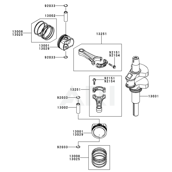 Piston / Crankshaft for Kawasaki FR600V Engine