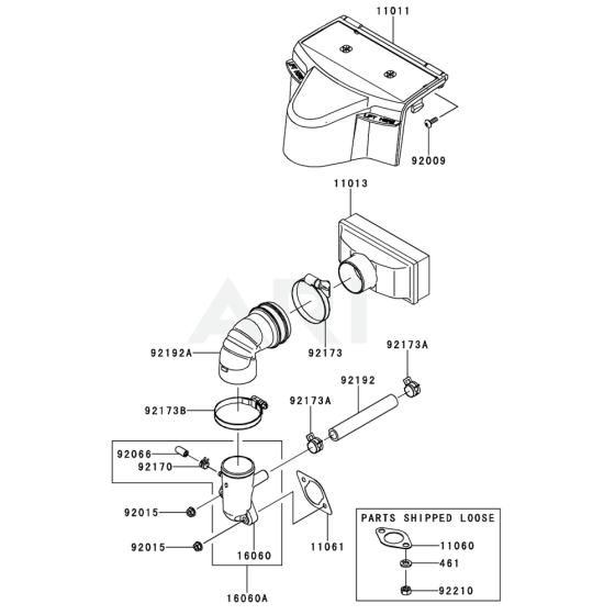 Air Filter / Muffler for Kawasaki FR600V Engine