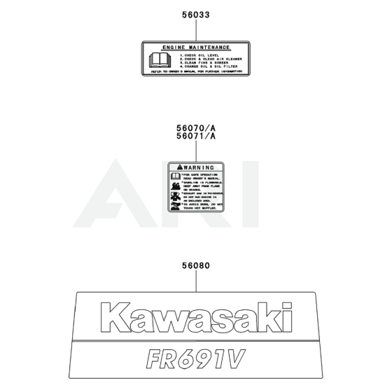 Label for Kawasaki FR691V Engine