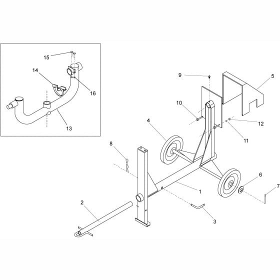 Frame Assembly for Altrad Belle BWE150 BWE200 BWE250 Upright Mixers