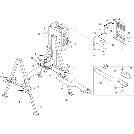 Frame Assembly for Altrad Belle Tract Mix Site Mixer (Robin & Electric Only)