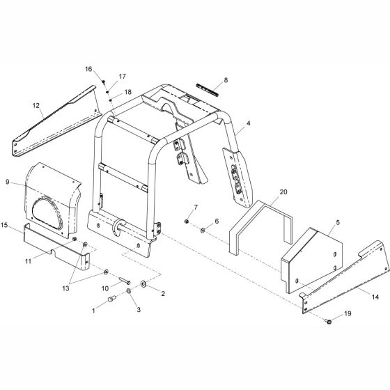 Frame Assembly for Altrad Belle RPC30 Reversible Plate (up to 030036)