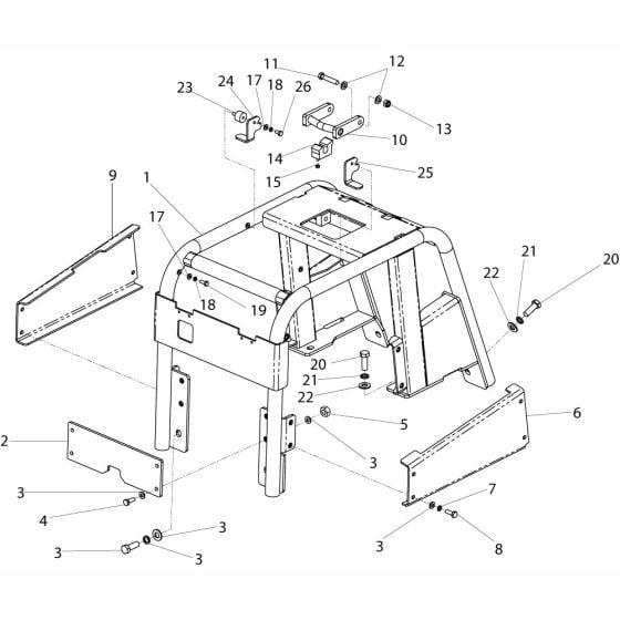 Frame Assembly for Altrad Belle RPC55 Reversible Plate