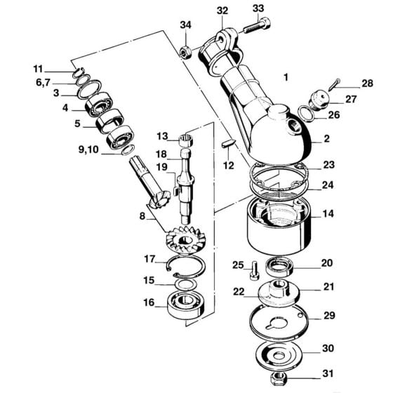 Gear head Assembly for Stihl FS08 Clearing Saw