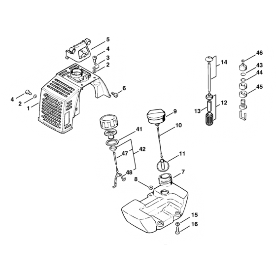 Stihl FS106 Machine Cover Assembly