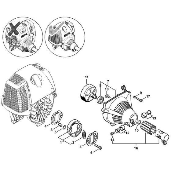 Stihl FS100 FS110 Clutch Fan Housing Assembly