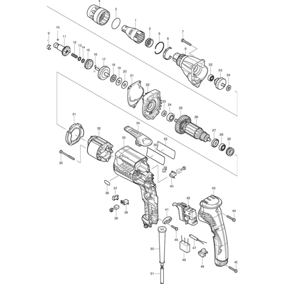 Main Assembly for Makita FS2300 Drywall Corded Screwgun