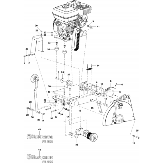 Cuttin Bridge Assembly for Husqvarna FS305 Floor Saw