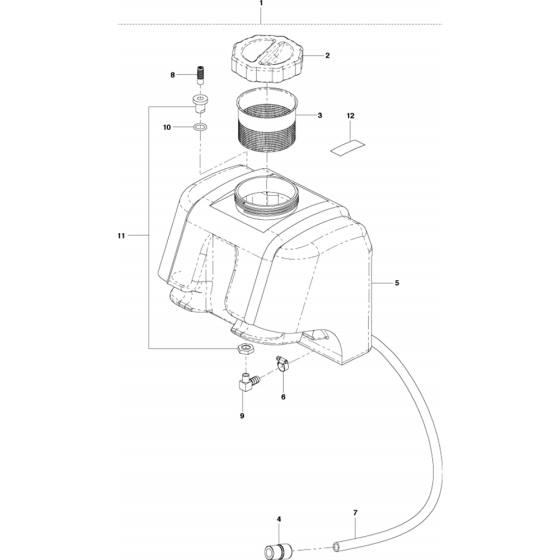 Water Tank Assembly for Husqvarna FS305 Floor Saw