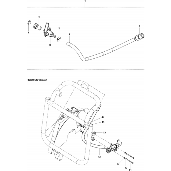 Water System Assembly for Husqvarna FS305 Floor Saw